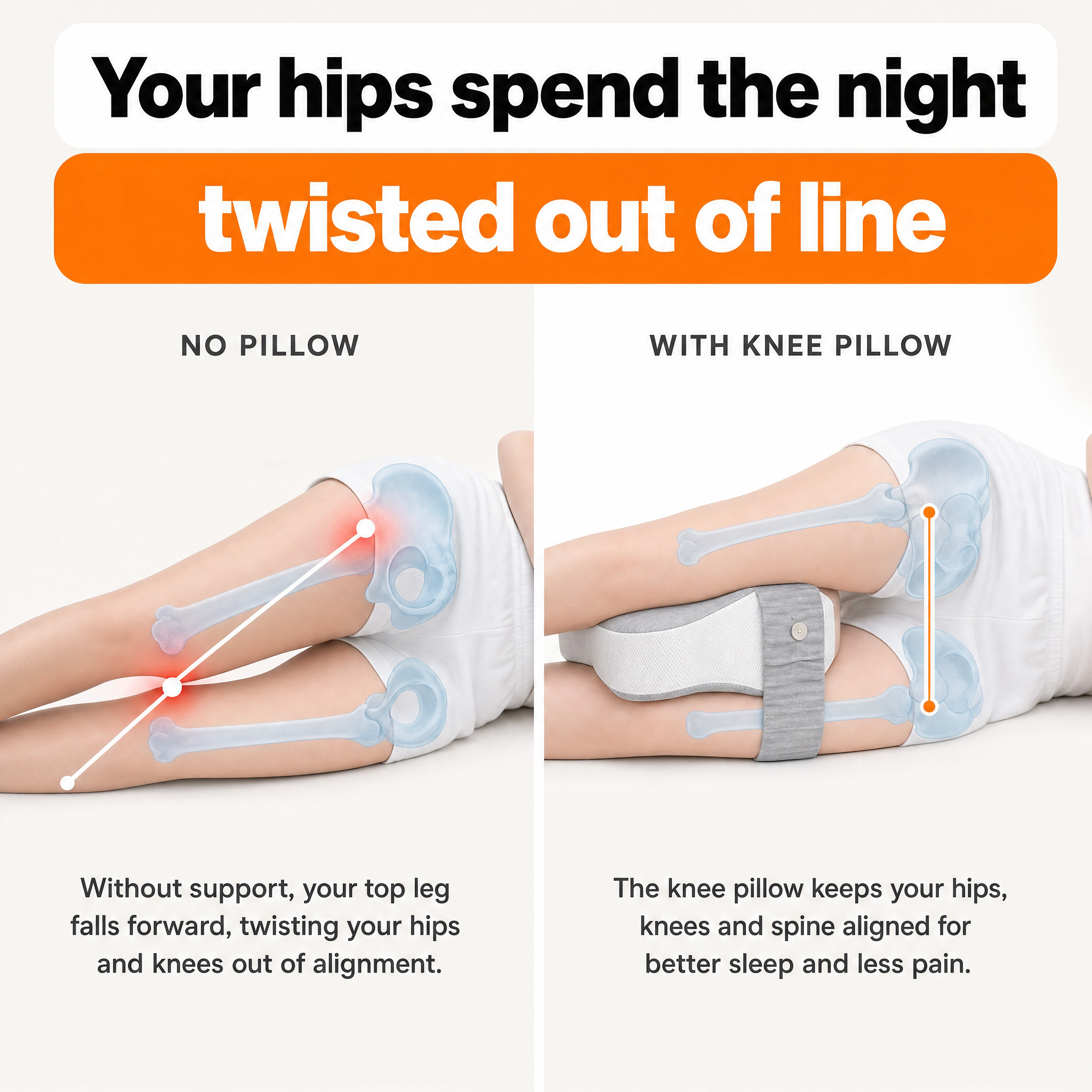 Your hips spend the night twisted out of line