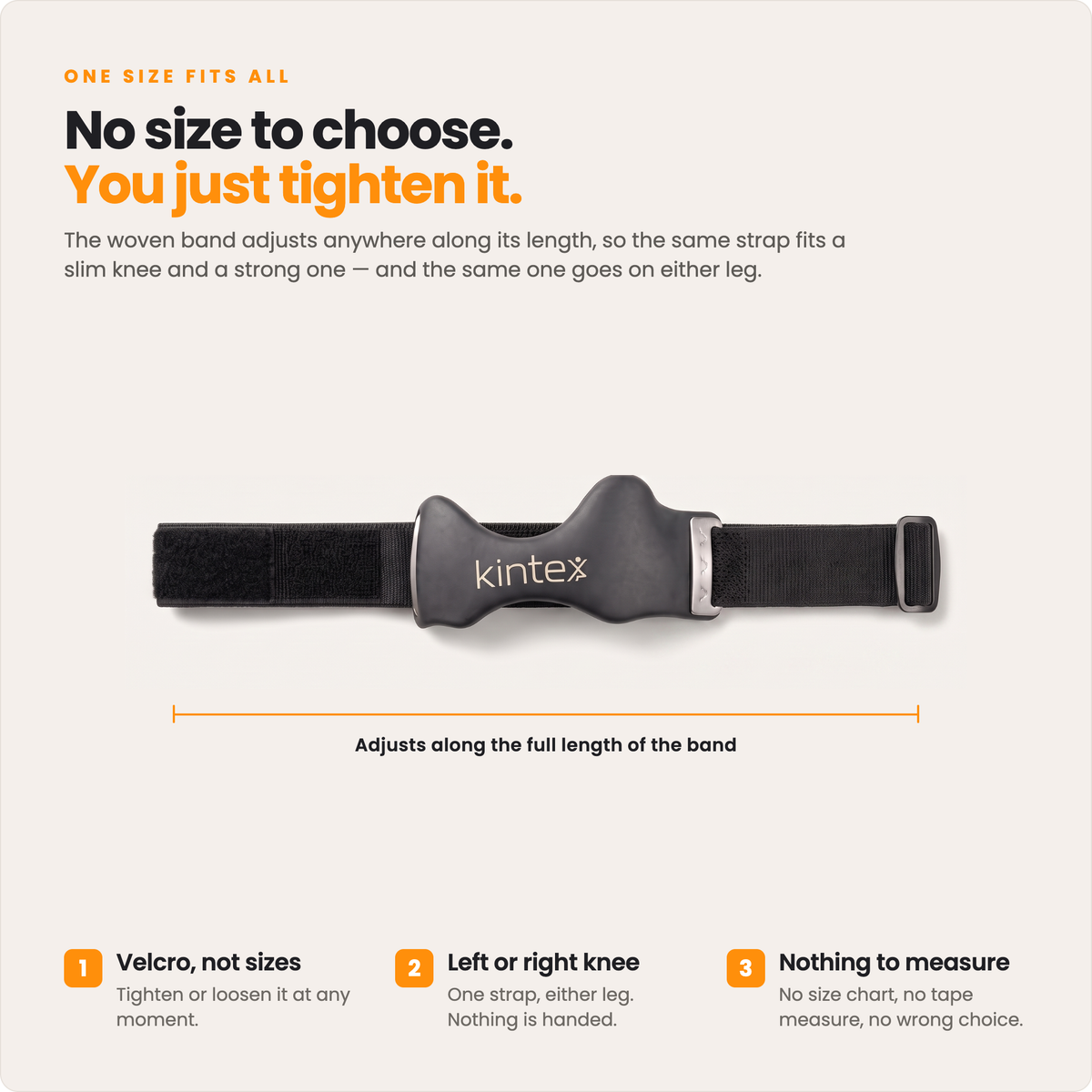 One size fits all - the Kintex strap adjusts along the full length of the band