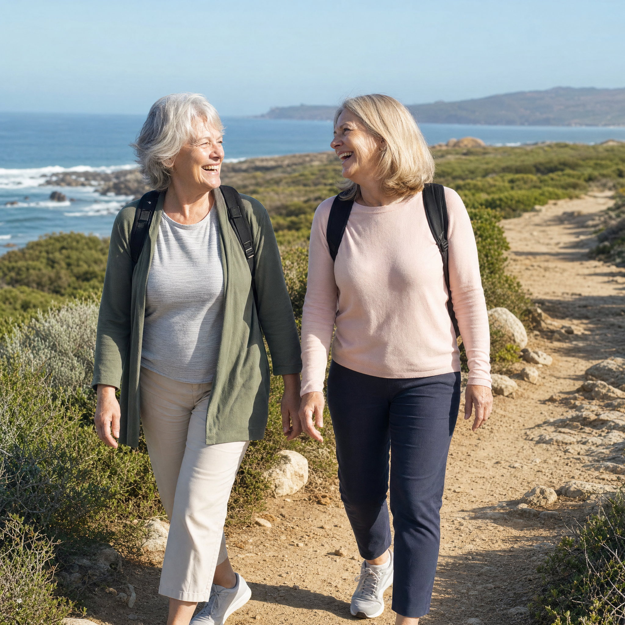 Walking a coastal path