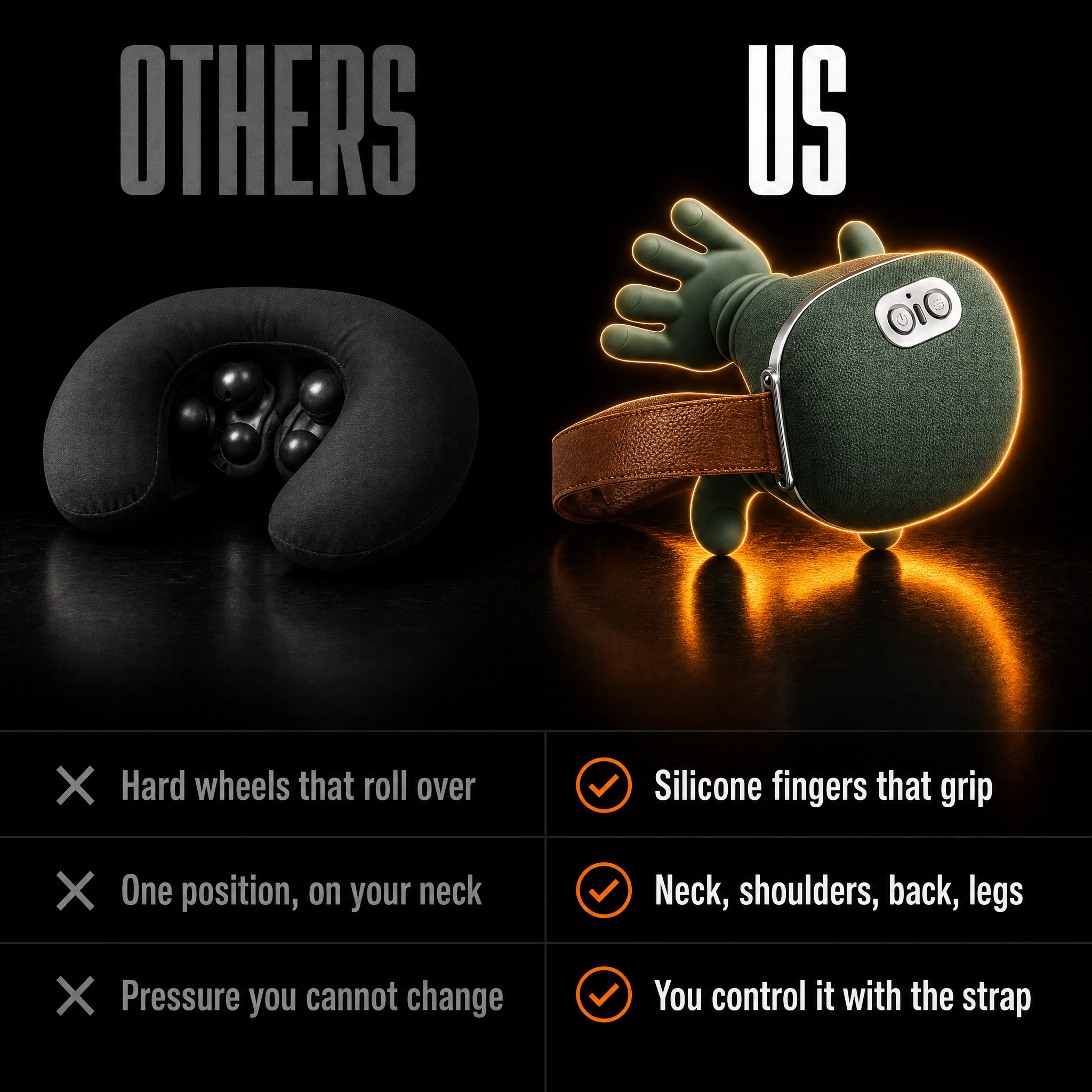 Kintex versus a U-shaped shiatsu pillow