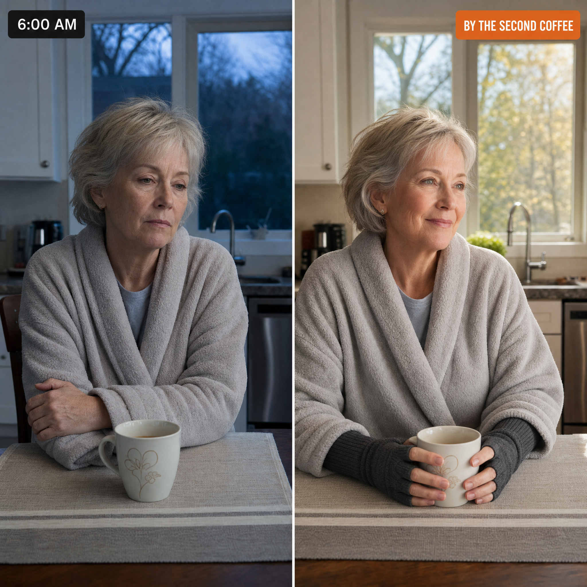 Before and after, the first hour of the morning