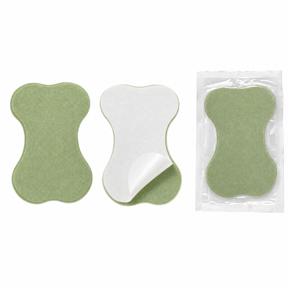 Non-woven face, adhesive border, sealed sachet